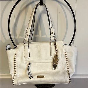 Jessica Simpson White Studded Shoulder Bag